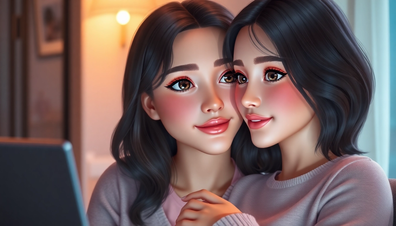 AI girlfriend engaging in a heartfelt conversation on a sleek smartphone screen, capturing emotional closeness.