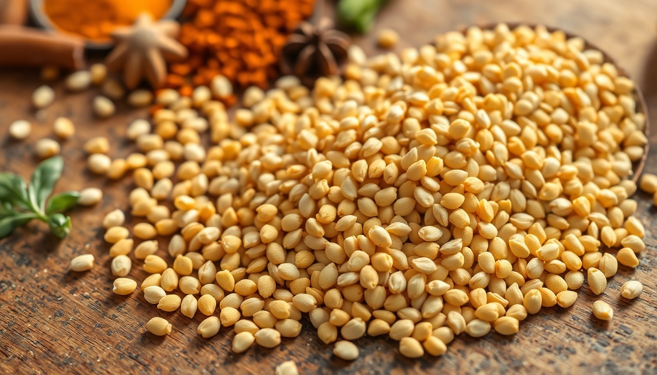 Fresh fenugreek seeds being poured into a bowl, showcasing their rich color and texture for
